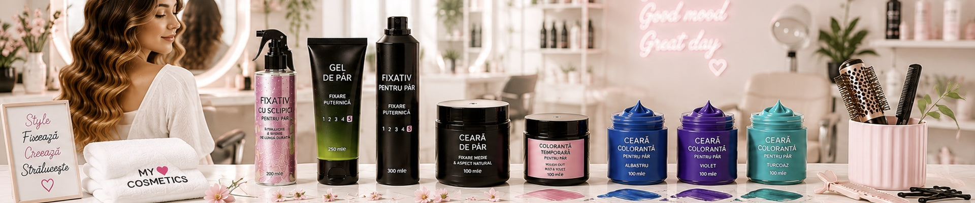 Styling, fixare si efecte pentru par