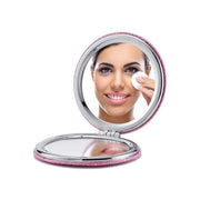 Oglinda compacta, de poseta, cu sclipici, Chique