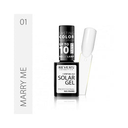 Lac de unghii Solar Gel, Revers, 12 ml, alb, nr 01, Marry Me
