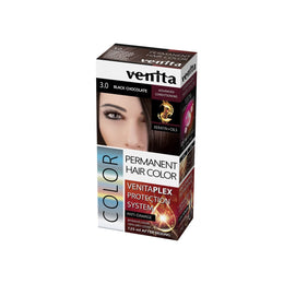 Vopsea de par permanenta, Venita Plex, 125 ml, Nr 3.0, Negru Ciocolatiu, 125ml