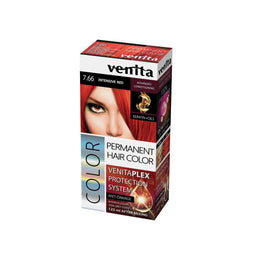 Vopsea de par permanenta, Venita Plex, 125 ml, Nr 7.66, Rosu Intens, 125ml