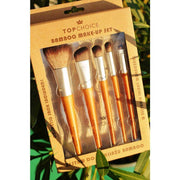 Set 5 pensule machiaj cu maner din bambus Top Choice 37474