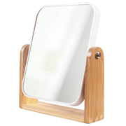 Oglinda de machiaj cu suport de bambus, Top Choice 85802 (marire x2)