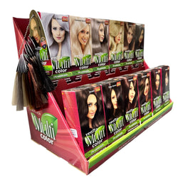 Display din carton cu 30 bucati Vopsea de par Venita Multicolor si paletar
