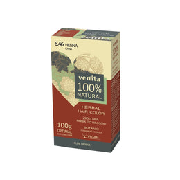 Vopsea de par pulbere, pe baza de plante, naturala 100%, Venita, Nr 6.46, Henna, 100g