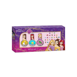 Set decorare unghii pentru fetite, 3 lacuri de unghii si modele de lipit pe unghii, Printesele Disney