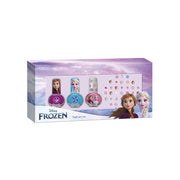 Set decorare unghii pentru fetite, cu 3 lacuri de unghii si modele de lipit pe unghii, Frozen