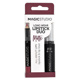 Kit Perfect Lips Magic Studio, Ruj mat + Creion contur buze, Nr. 3, bej inchis