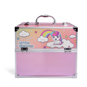 Trusa mare de machiaj pentru copii Martinelia My Little Unicorn Mega Beauty Case, cufar cu farduri, rujuri si lacuri de unghii