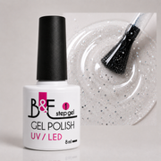 Lac de unghii 1 Step gel nr 30 sclipici argintiu, Umbrella, 8 ml