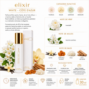 Apa de parfum Cote d'Azur, Elixir, White, Femei, Nr. 19 , 30ml