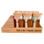 Set 12 Perii faciale 2 in 1 cu peri si silicon, fibre naturale biodegradabile, diverse culori IDC Institute, 20110
