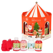 Set de baie si ingrijirea corpului Christmas Carousel, 5 produse, IDC Institute, 420 gr, 42378