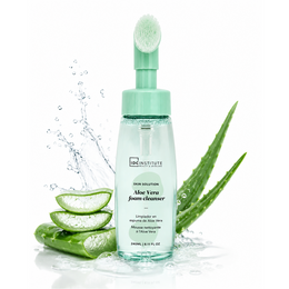 Demachiant spuma cu aloe vera si perie exfoliere IDC Institute 68113, 240 ml