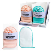 Set 12 manusi de baie dubla exfolianta si pentru curatare, diverse culori, IDC Institute, 90092
