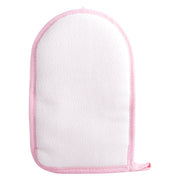 Manusa de baie roz cu doua fete pentru curatare si exfoliere delicata, 90092