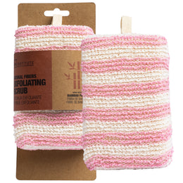 Burete de baie roz exfoliant din fibre de bambus, IDC Institute, 91022