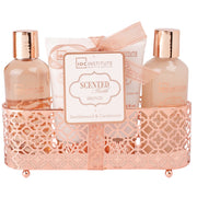 Set cadou pentru ingrijire corporala si baie Bronze Sandalwood & Cardamom, IDC Institute, 300 ml, 99282, 4 piese