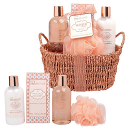 Set cadou pentru ingrijire corporala si baie Bronze Sandalwood & Cardamom, IDC Institute, 99285, 4 piese, in cosulet