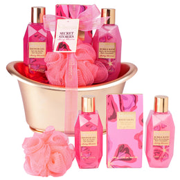 Set cadou pentru ingrijire corporala si baie Secret Stories Cherry Blossom, IDC Institute, 99296