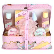 Set cadou pentru baie si ingrijirea corpului Petits Délices Briefcase, 7 produse, 690 ml + 150 g, IDC Institute, 99329