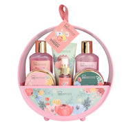 Set cadou pentru ingrijire corporala si baie Scented Garden Wildflowers, IDC Institute, 99310, 6 piese, Cos metalic