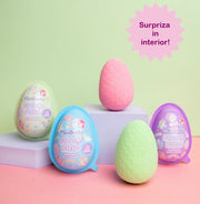 Set bombe de baie efervescente în formă de ou, cu figurină surpriză în interior.150g, 98212K, Martinelia