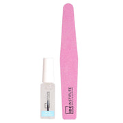 Set Nail Fix Top Coat lucios 6 ml si buffer pentru unghii, IDC Instiute, 90501