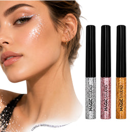Set 3 bucati Eyeliner liquid Glitter Magic Studio 24192, argintiu, auriu, roz, 10.5 ml