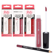 Set 3 bucati ruj lichid mat si creion de contur, Magic Studio, 60705