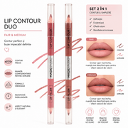 Set Mix 24 Bucati Creion Contur si Umplere Buze 2 in 1, Lip Contour Duo, Magic Studio, 90463