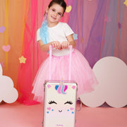 Trusa de machiaj Little Unicorn Mega Carry On Case, Martinelia, 44342, 52 piese, cu troler si oglinda