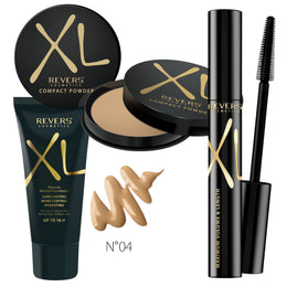 Set ingrijire ten pudra, fond de ten si mascara XL, Revers Honey