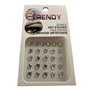 Strassuri autoadezive pentru machiaj Clear Shapes, pentru fata, corp, unghii, Chique