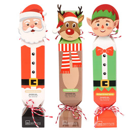 Set 3 gel de dus Christmas Jolly Mos Craciun, ren si elf, IDC Institute, 42375, 3x45 ml