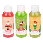 Set 3 gel de dus Christmas Jolly Mos Craciun, ren si elf, IDC Institute, 42375, 3x45 ml