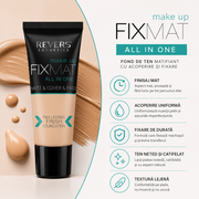 Fond de ten + baza de machiaj, Fix Matt All In One, nr 33 Classic Tan, 30 ml, Revers