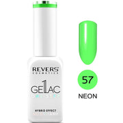 Lac de unghii Gellac 1 Step, Hybrid Effect, Non UV, Revers, 57 verde neon, 10 ml