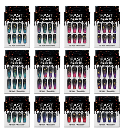 Set mixt unghii false autoadezive press-on Set B  (12cutii)