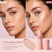 Iluminator crema stick cu glow champagne, Champagne Kisses 01, She Glam, Revers, 10g