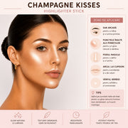 Iluminator crema stick cu glow champagne, Champagne Kisses 01, She Glam, Revers, 10g