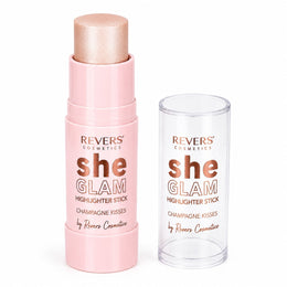 Iluminator crema stick cu glow champagne, Champagne Kisses 01, She Glam, Revers, 10g