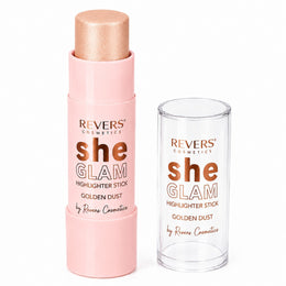 Iluminator crema stick cu efect auriu radiant, Golden Dust 02, She Glam, Revers, 10g