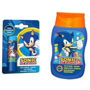 Set cosmetic pentru baieti, Sonic the Hedgehog cu spumant de baie si sampon 200 ml, balsam de buze 4 g si borseta, Sega, 1906