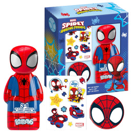 Set de baie pentru baieti, Spidey and His Amazing Friends, cu gel de dus 3 in 1, 300 ml, bomba de baie 100 g si tatuaje, Marvel, 2571