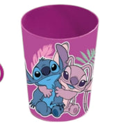 Set ingrijire dentara pentru copii, pahar, pasta de dinti, periuta si etui, Stitch, 1278