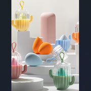 Burete machiaj, pentru aplicarea fondului de ten, Blender, stil lacrima Top Choice 38419, cu cutie depozitare