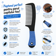 Pieptan pentru Par Top Choice 1208 Popular, negru, cu Maner Ergonomic si Forma Curbata