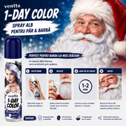 Spray colorant pentru par, fixativ, Venita, 1-Day Color, nr 01, Alb
