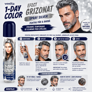 Spray colorant pentru par, fixativ, Venita, 1-Day Color, nr 06, Argintiu